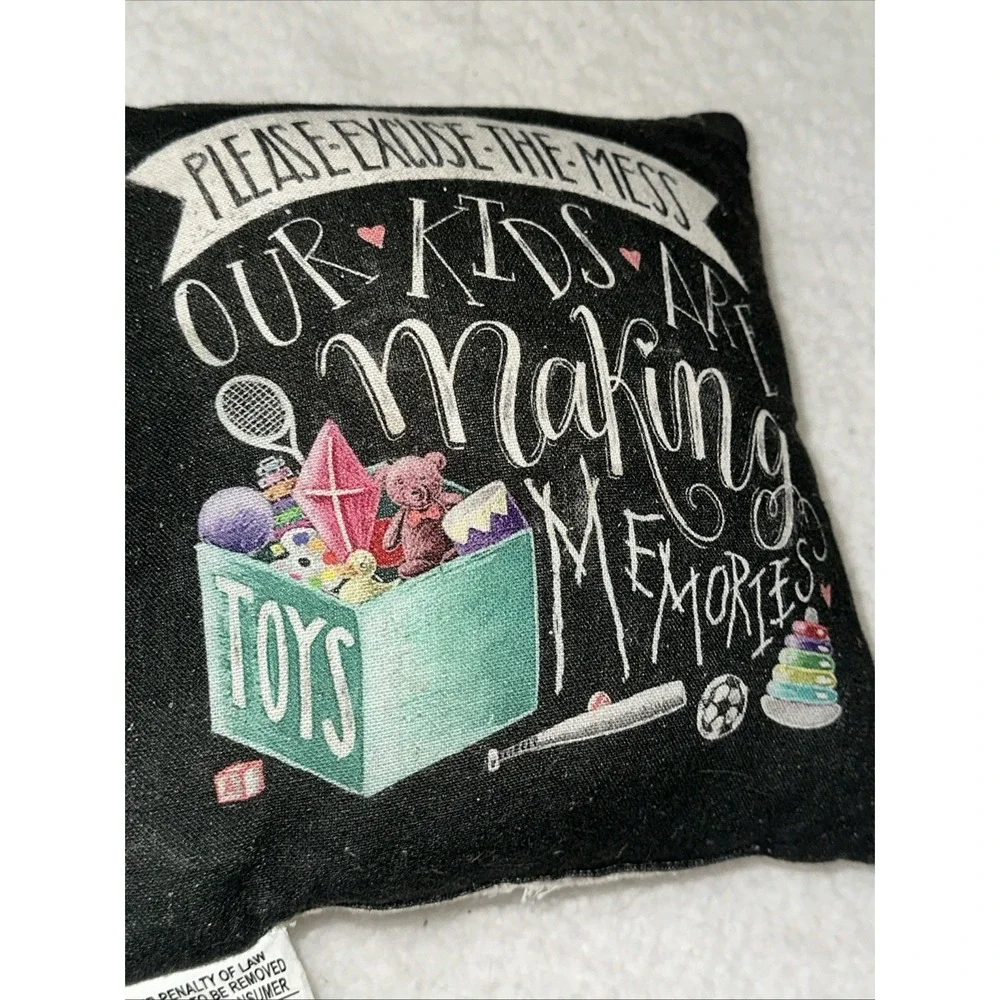 Primitives by Kathy Making Memories Kids Toy Box Accent Pillow Black 10x10 29916